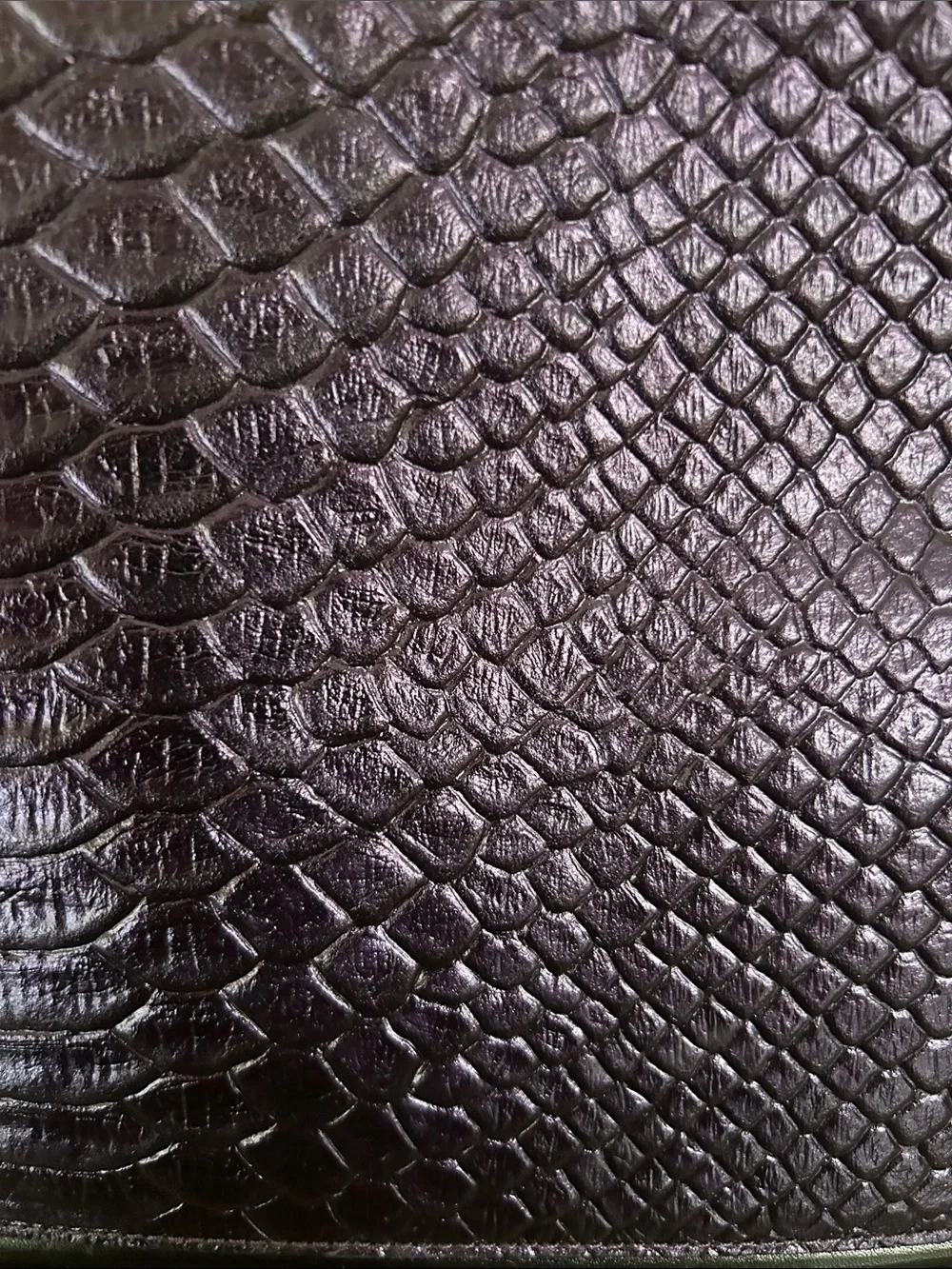 Brahmin Purple Faux-Snakeskin Tote with Black Trim and Gold Accents - Picture 4 of 11